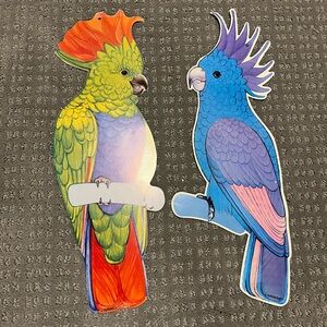 Vibrant Amscan Die Cut Tiki Parrot Birds Set of 2- 18.5” Long